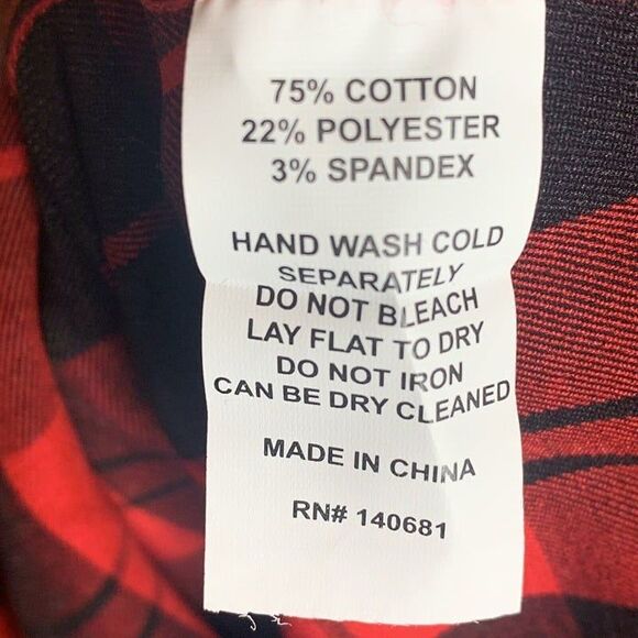 Unique Vintage Red Black Plaid Retro Shirt Dress Full Skirt Women’s Size 3X/20 - Picture 8 of 8